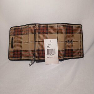 Nine West Khaki Plaid Vtg Clutch Wallet Tri Fold 9 West NEW